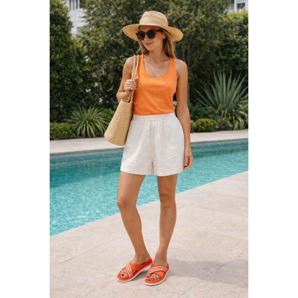 VIVAIA Orange Knit Crisscross‎ Slide Sandals Comfort Slip On EU/36 US/5.5-6